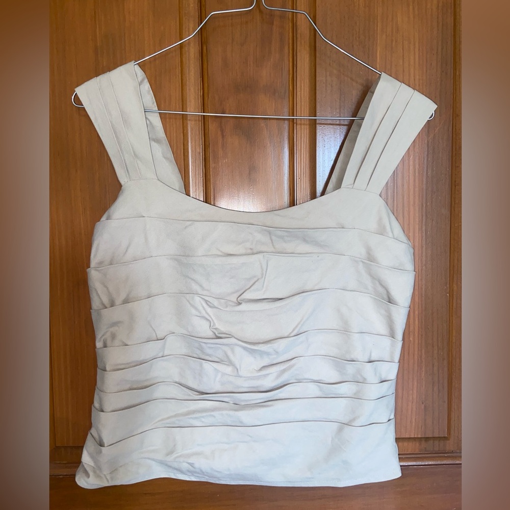 Express Tan /Taupe Smocked Waistband Shirt